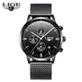2018 LIGE Brand Luxury full Stainless Steel Watch Men Business Analog Quartz Watches Military Wristwatch Waterproof Relogio