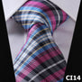 Check 3.4" 100%Silk Wedding Party Jacquard Woven Classic Men Tie Necktie CI