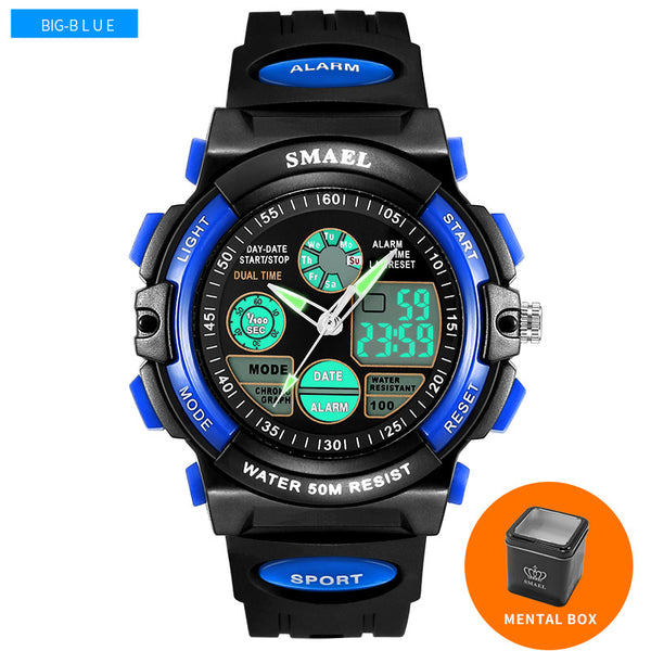 SMAEL Digital Watches Kids Dive 50M Water Resistant Wrist Watch Children S Shock Watch 0508 LED Clock Kids Sport Watch for Boys