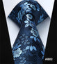 TF2014N Dark Blue Orange Floral 100% Silk New Hot Jacquard Woven Classic Man's Tie Necktie