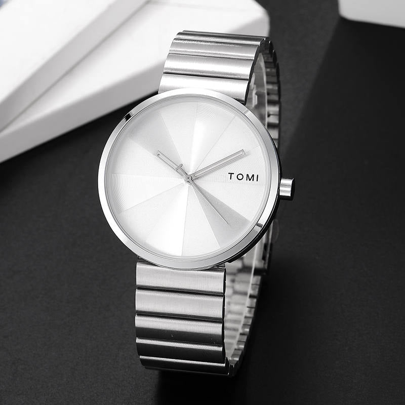 Creative Mens Watch Rose Golden Steel Luxury Quartz Wrist Watch Male Clock With Leather Band Gifts Set Paul Valentine