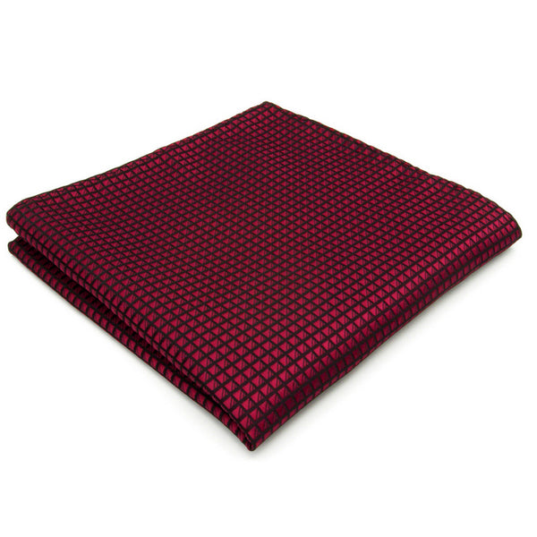 U25 Solid Checked Burgundy Crimson Red Black Mens Neckties 100% Silk Matching Hanky For Men Silk Brand Men Tie Wedding 63"