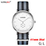 LONGBO Brand Fashion Lovers Watch For Men 41mm Dial Simple NATO Nylon Braided Waterproof Unisex Quartz Wrist Watches Women 80255