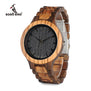 BOBO BIRD Men's Walnut and Ebony Wooden Watch with All Wood Strap Quartz Analog watch with Quality Miyota Movement clock gifts