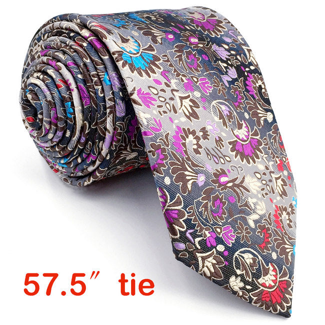 Floral Pattern Multicolor Mens Tie Necktie Set 100% Silk New Jacquard Woven Blue Fashions Mens Casual Dress Wedding 63