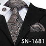 SN-1518 New Arriving Ties Men Fashion 2017 Hi-Tie Design Royal Blue Neck Tie Pocket Square Cufflinks Set for Mens Business Party