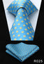 Polka Dot 3.4" 100%Silk Wedding Jacquard Woven Men Tie Necktie Pocket Square Handkerchief Set Suit #RD1