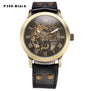 Automatic Mechanical Watches Men Steampunk Skeleton Wrist Watch Power Self Widing Bronze Antique Leather Clock Mens Wristwatches
