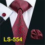 LS-822 Mens Tie Black Paisley 100% Silk Classic Barry.Wang Tie Hanky Cufflinks Set For Men Formal Wedding Party Groom Hot Sell