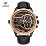 2017 New Luxury Brand CADISEN Men Watch Quartz Watches Big Design Dual time zone Casual Military Waterproof Wristwatch