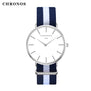 Luxury Brand CHRONOS Rose Gold Silver Men Women Watches Leather Nylon Quartz Wrist Watch Unisex Clock Relogio Masculino Feminino