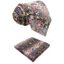 Floral Pattern Multicolor Mens Tie Necktie Set 100% Silk New Jacquard Woven Blue Fashions Mens Casual Dress Wedding 63"