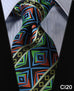 Check 3.4" 100%Silk Wedding Party Jacquard Woven Classic Men Tie Necktie CI