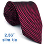 U25 Solid Checked Burgundy Crimson Red Black Mens Neckties 100% Silk Matching Hanky For Men Silk Brand Men Tie Wedding 63"