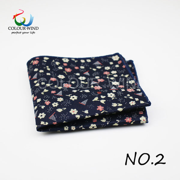 Genuine Yiyanyang Cotton Floral Pocket Square 9.05 Inch Camo Color Polyester Paisley Handkerchief Tie For Men Gift Gentle Hanky