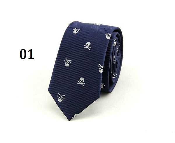 Skull Neck Tie for Men 6 colors Halloween Party Slim Ties 6cm