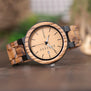BOBO BIRD V-O26 Zebra Wood Dress Wrist Watches Men High Quality Quartz Watch Date Display with Oversea Warehouse