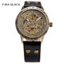 Automatic Mechanical Watches Men Steampunk Skeleton Wrist Watch Power Self Widing Bronze Antique Leather Clock Mens Wristwatches