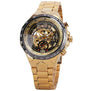 2017 WINNER Men Gold Watches Automatic Mechanical Watch Male Skeleton Wristwatch Stainless Steel Band Luxury Brand Sports Design