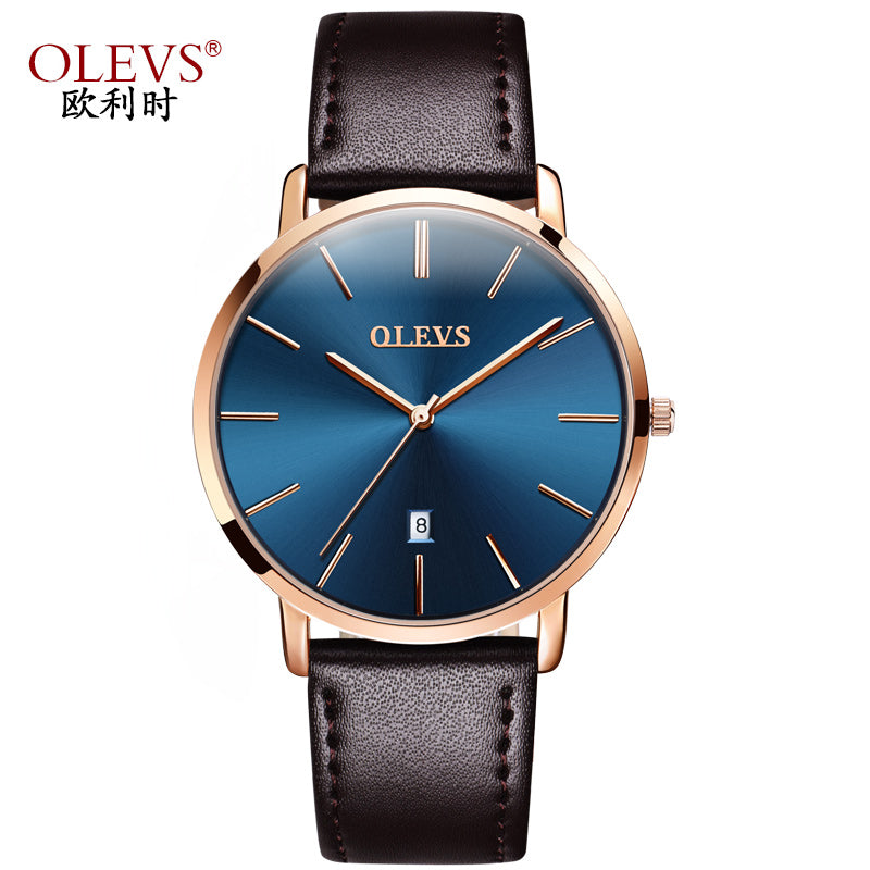 Men luxury brand quartz watches leather strap minimalist ultra-thin waterproof watch fashion wrist watch with high quality