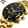 2018 NIBOSI Gold Quartz Watch Top Brand Luxury Men Watches Fashion Man Wristwatches Stainless Steel Relogio Masculino Saatler