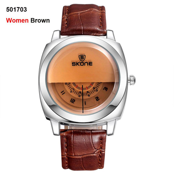 2016 Hot!Casual SKONE Genuine Men & Women Brand Wristwatches Special design Military Leather Sports Watch Relogio Masculino