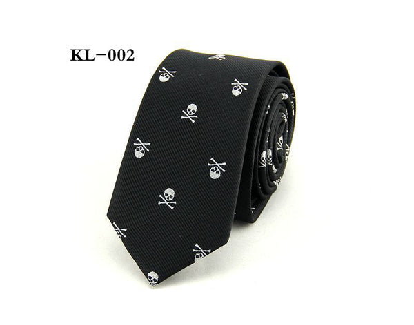 Mantieqingway 6cm Classic Skull Necktie for Men's Suits Skeleton Jacquard Skinny Collar Tie Bridegroom Tuxedo Gravata Cravat