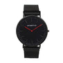 Japan Quartz Luxury Men Watches Women Thin Black Leather Stainless Steel Magnet Strap Wristwatch Red Hand Waterproof Antibrittle