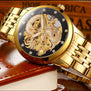 Reloj Hombre Dragon Skeleton Automatic Mechanical Watches For Men Wrist Watch Steel Strap Gold Clock 50m Waterproof Male Hodinky