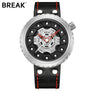 BREAK Men Quartz Sport Watch Man Rubber Leather Strap Casual Fashion Top Luxury Brand Waterproof Geek Creative Gift Wristwatches