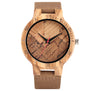 YISUYA Nature Broken Leaf Wood Watch Men Analog Quartz Leather Strap Fashion Novel Bamboo Wrist Watch Women Modern Cool Clock