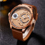 2018 New Men Watches Top Brand Oulm Men Waches Rose Gold Calendar Quartz Watch Male Two Time Zone Big Watches Men