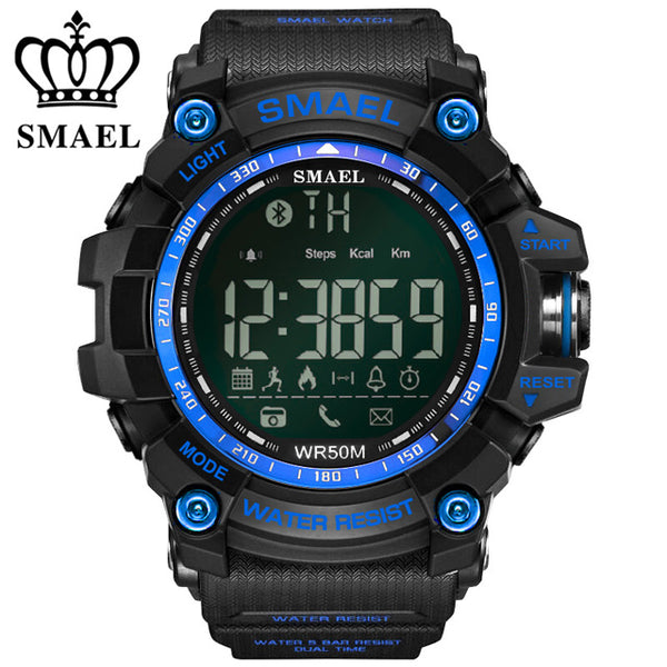 SMAEL Luxury Brand Smart Watch Men With BT Call/ SMS /Twitter/ Facebook/ Whatsapp/ Skype Reminder Sports Steps Counting Watch