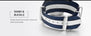 MEGIR Fashion Casual Men Quartz Watch Contrast Color Blue Canvas Strap 3 Sub Dial Date Display Voyage Military Sport Clock