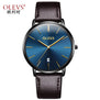 Men luxury brand quartz watches leather strap minimalist ultra-thin waterproof watch fashion wrist watch with high quality