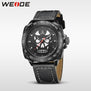WEIDE Watch Men Leather Strap Cool Skull Dial Analog Display Date Clock Buckle Band Mens Casual Quartz Watch Relogio Masculino