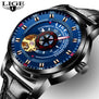 2017LIGE watch men's luxury brand sports watch mens waterproof swimming sport men's watch fashion business leather clock relogio