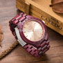 Luxury UWOOD Brand Natural Purple Heart Wooden Watch For Men Janpan MIYOTA Movement Wood Watches Dress Wristwatch Gift