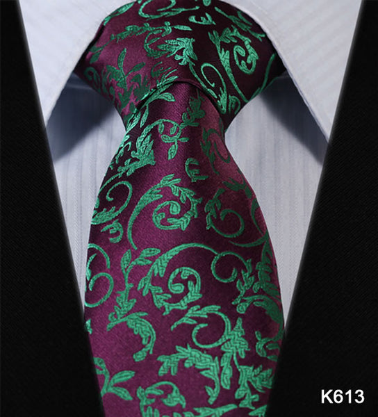 TF2005B8 Blue Floral Paisley 3.4" 100% Silk Jacquard Woven Classic Man's Tie Necktie