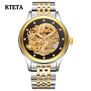 Reloj Hombre Dragon Skeleton Automatic Mechanical Watches For Men Wrist Watch Steel Strap Gold Clock 50m Waterproof Male Hodinky