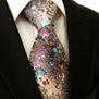 Floral Pattern Multicolor Mens Tie Necktie Set 100% Silk New Jacquard Woven Blue Fashions Mens Casual Dress Wedding 63"