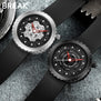 BREAK Men Quartz Sport Watch Man Rubber Leather Strap Casual Fashion Top Luxury Brand Waterproof Geek Creative Gift Wristwatches