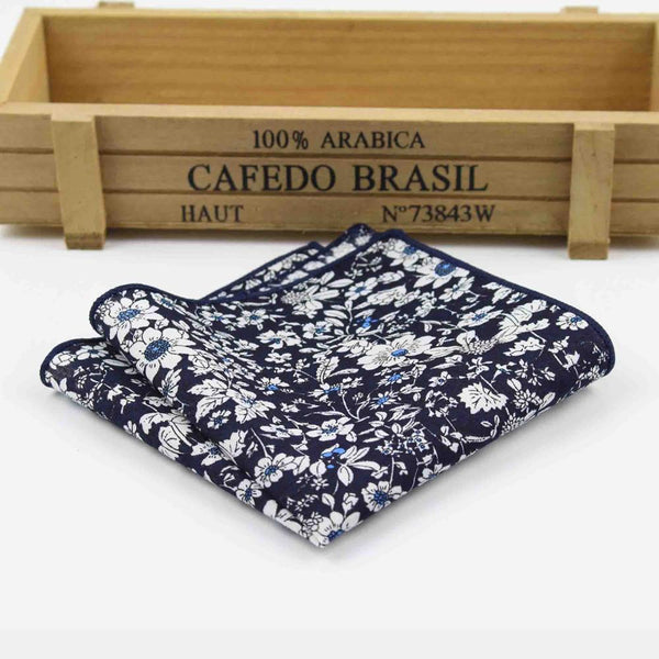 Hankerchief Scarves Vintage Cotton Hankies Men's Pocket Square Handkerchiefs Rose Flower Paisley