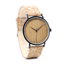 BOBO BIRD WE19 Top Quality Round Watches Bamboo Face with Stainless Steel Case Cork Leather Bands with Gift Box Drop Shipping