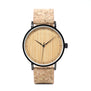 BOBO BIRD WE19 Top Quality Round Watches Bamboo Face with Stainless Steel Case Cork Leather Bands with Gift Box Drop Shipping