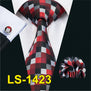 LS-822 Mens Tie Black Paisley 100% Silk Classic Barry.Wang Tie Hanky Cufflinks Set For Men Formal Wedding Party Groom Hot Sell