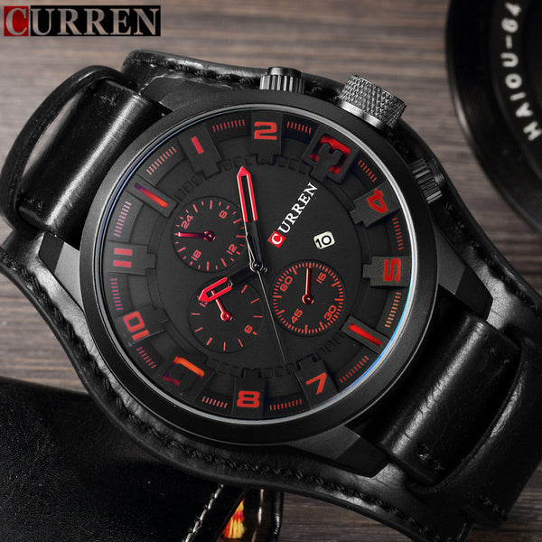 Relogio Masculino Mens Watches Top Brand Luxury Leather Strap Waterproof Sport Men Quartz Watch Military Male Clock Curren 8225