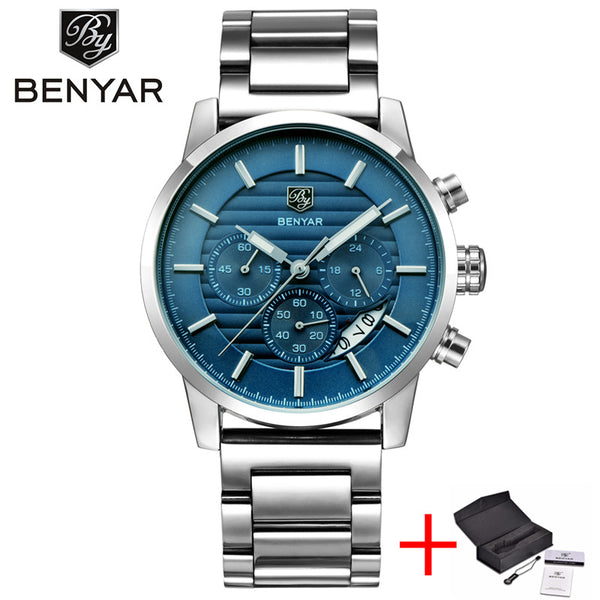 Reloj Hombre 2017 BENYAR Fashion Chronograph Sport Mens Watches Top Brand Luxury Military Quartz Watch Clock Relogio Masculino