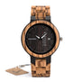 BOBO BIRD V-O26 Zebra Wood Dress Wrist Watches Men High Quality Quartz Watch Date Display with Oversea Warehouse