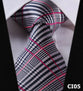 Check 3.4" 100%Silk Wedding Party Jacquard Woven Classic Men Tie Necktie CI